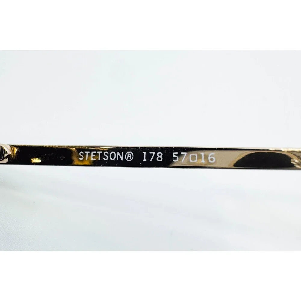 Stetson Eyeglass Frames Mens Gold Aviator Double Bridge 178 57-16